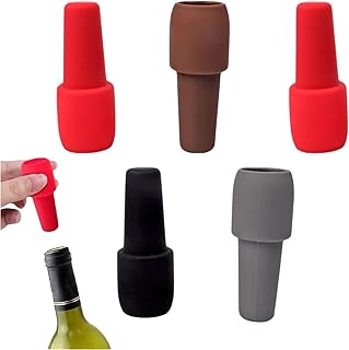 シリコン ワイン ストッパー | シリコン製 ワイン保存用キャップ - 交換用 ボトル 栓 - キッチン バー パーティー 飲み会 結婚式 休日 シャンパン ビール 飲用 用