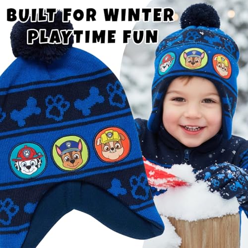Image of Nickelodeon Boys Paw Patrol Winter Hat, 2 Pair Gloves or Mittens (Toddler /Little Boys)