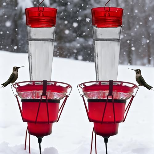 Hummingbird Feeder Heater, Heated Hummingbird Feeders for Outdoor, Bird Feeder Heater Attaches to Bottom Feed Hummingbirds in Freezing Weather Winter Outdoor Garden (Feeder NOT Included) (2)