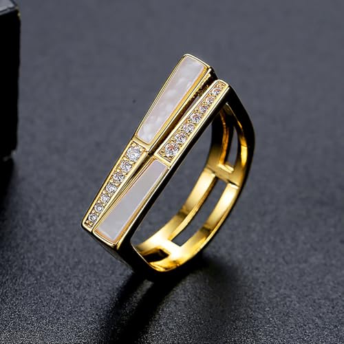 14K Gold Moissanite Ring for Women, Hip Hop Style, Bold Fashion Piece for Birthday or Engagement, Size 6-94