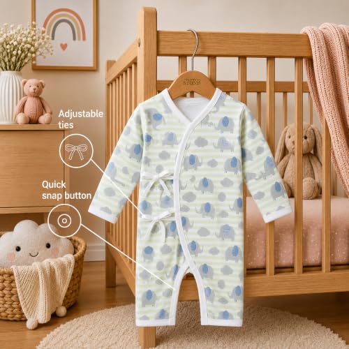 Image of The Mom Store Baby Romper Jabla Style Combo For Boys And Girls | Cotton | Soft Infant Bodysuit | Trendy Stylish Sleepwear For Newborn Baby | Printed | Unisex Comfortable Everyday Baby Wear