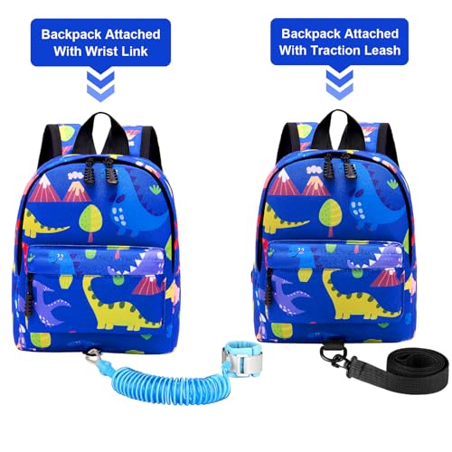 Accmor AC4665-BLUE Toddler Harness Backpack Leash, Baby Dinosaur Backpacks With Anti Lost Wrist Link, Cute Mini Child Harnesses Leashes thumb #3
