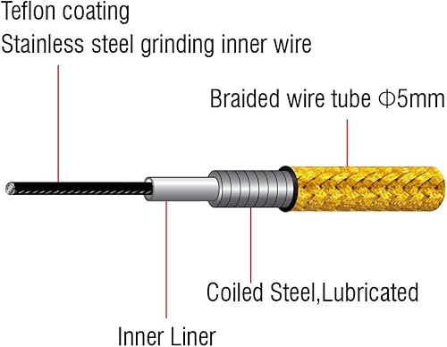 Miniatura 3 de CNC Juego de cables de freno de bicicleta de montaña, carcasa de cable de freno de bicicleta, cubierta trenzada y línea interior de teflón para MTB