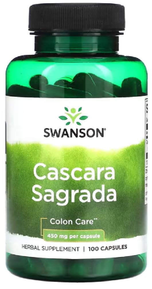 Swansons Swanson - Cascara Sagrada, 450mg | Digestive and Colon Health - 100 Capsules