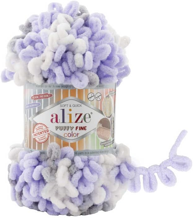 Alize Manta de bebé de color fino hinchado pequeño lazo 100% micropoliéster hilo suave lote de 4skn 14.11 oz 64yds (6372)