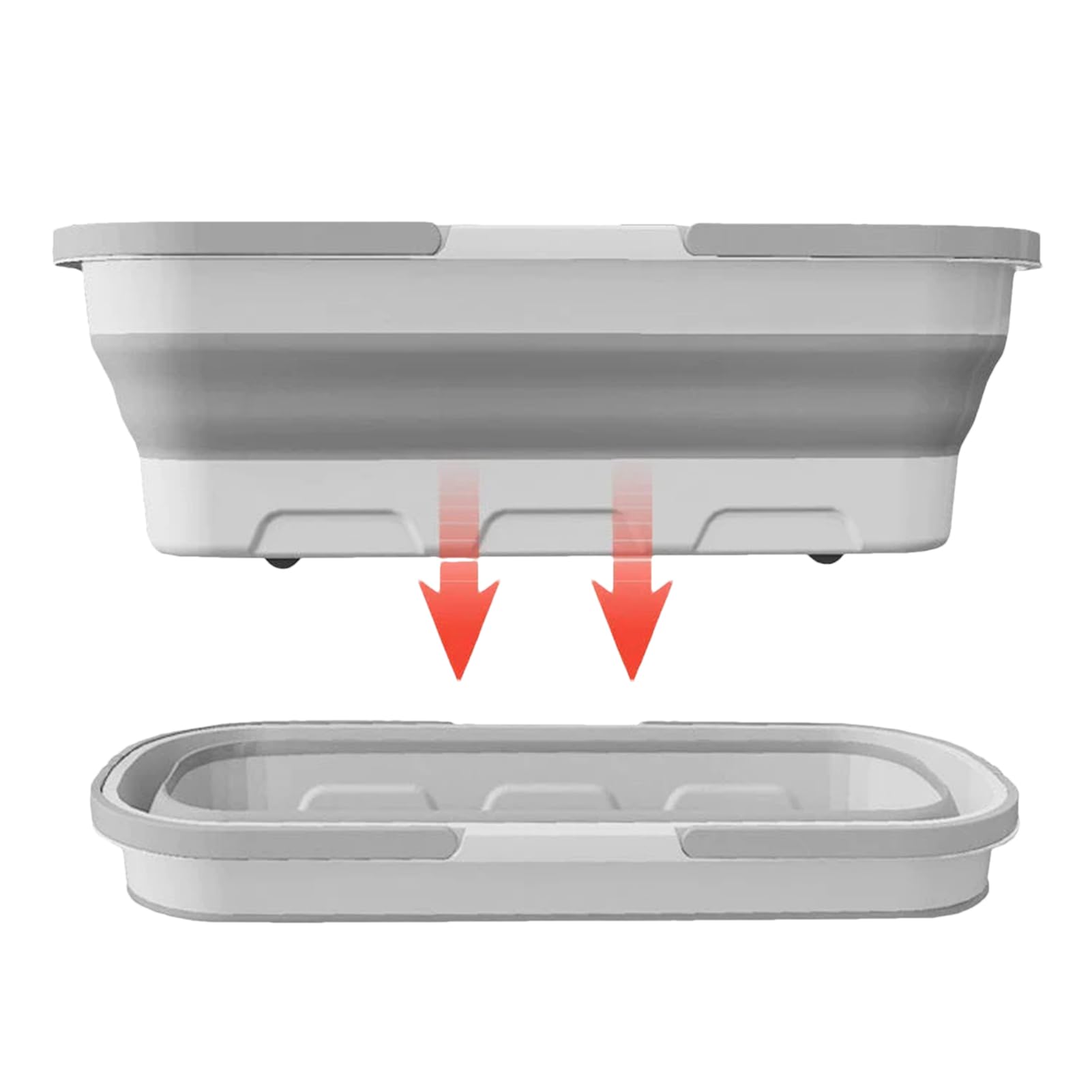 Cubo de plástico plegable de 3.17 galones con ruedas, 2 asas, cubo plegable portátil para fregona, cubo plegable duradero portátil en húmedo y seco, para limpieza de suelos, ventanas y hogar (blanco y