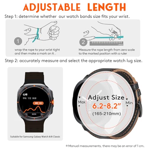 FIILIIX Soft Horween Leather Bands Compatible with Samsung Galaxy Watch 8 40mm 44mm/Galaxy Watch 8 Classic 46mm (2025) by FIILIIX - Used condition - Image 3
