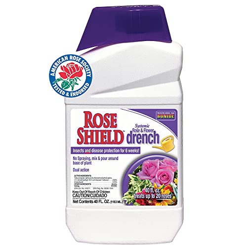 Bonide Rose Shield Systemic Rose & Flower Drench, 40 oz Ready-to-Use Long Lasting Disease & Insect...