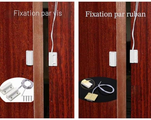 VISSQH 10pcs Interrupteur Magnétique FenÊTre Porte, MC-38 Capteur de Porte magnétique, sécurité à encastrer porte fenêtre contact magnétique Interrupteur,Commutateur Magnétique Normalement Fermé – vue 3