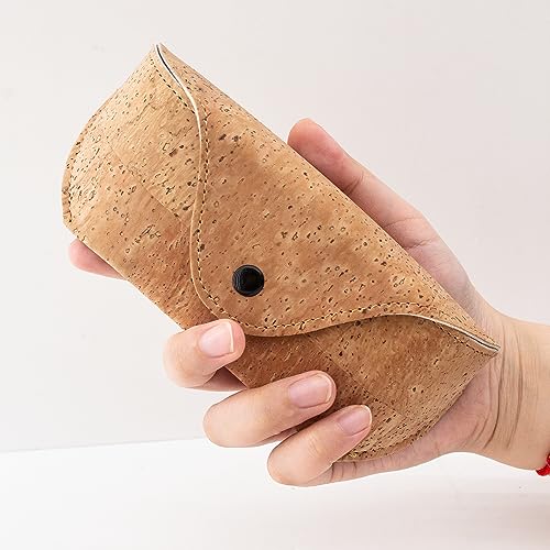 Image of boshiho Natural Cork Sunglasses Case Eyeglass Holder Box Vegan Gift