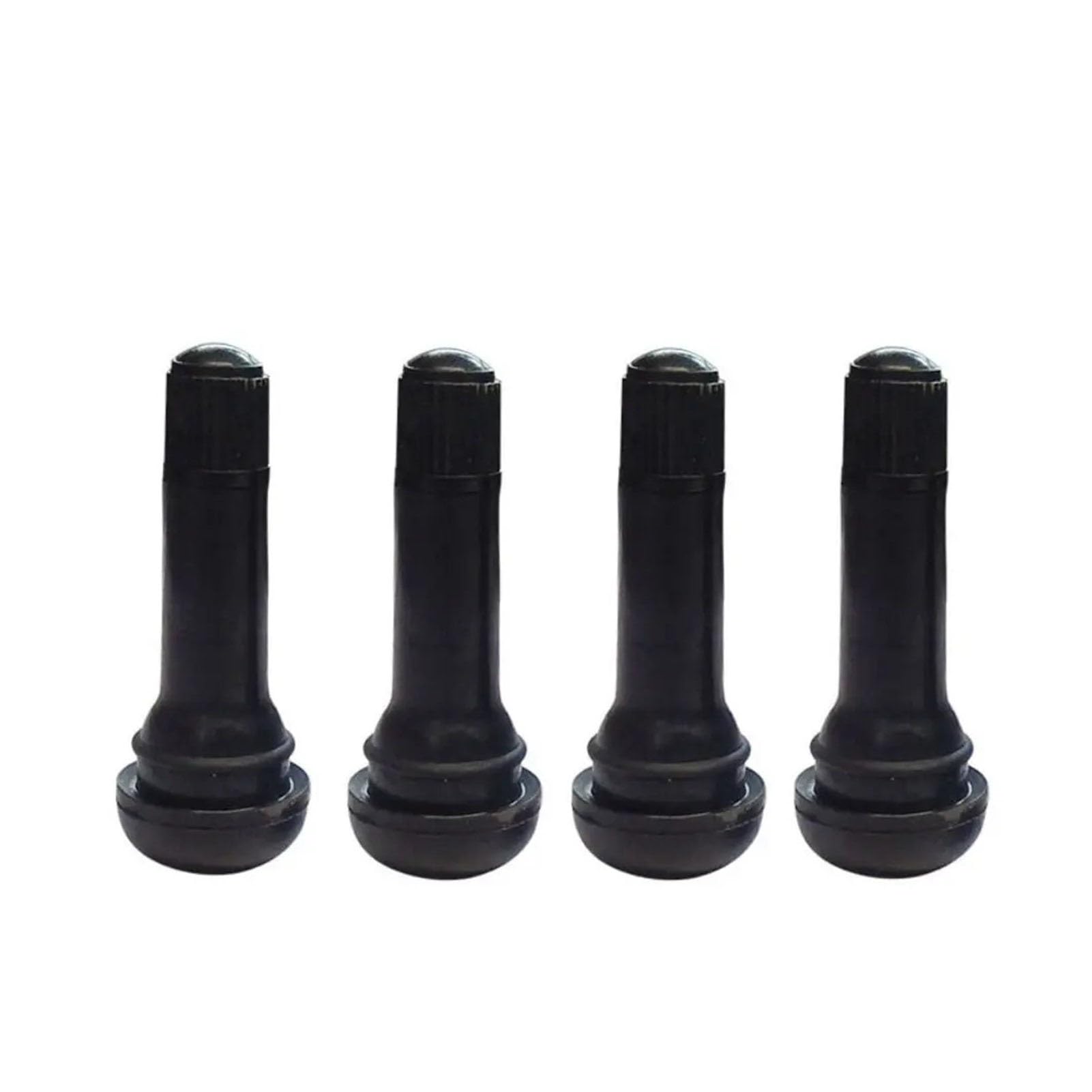 Dymkie Tr414 4Pcs Tubeless Tyre Valve Black Rubber Snap-In Car Vacuum Tire Wheel Valves Stem Caps Wheels Parts(Tr414)