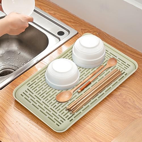 SOSMAR Égouttoir avec plateau d'égouttement – 31 x 17,5 cm – Petit égouttoir à vaisselle – Plateau de séchage pour fruits, tasses, ustensiles,...