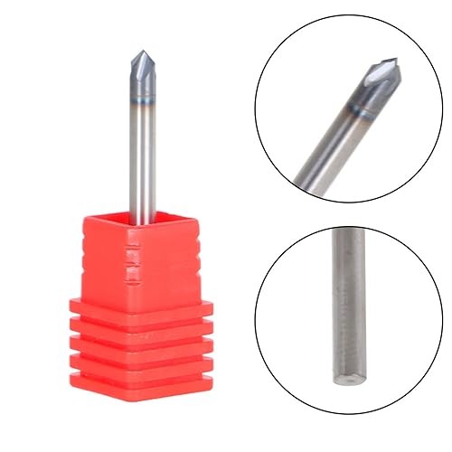 Miniatura 4 de findmall 5 piezas de 18 pulgadas de carburo helicoidal de 18 pulgada Tialn recubierto de 4 flautas ángulo de chaflán de 90 grados para corte de