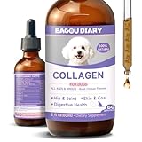 Collagen for Dogs - Dog Collagen Drops with Glucosamine, MSM, Coconut Oil, VitaminC & E, Biotin - Hip & Joint Support, Skin & Coat Health, Gut & Immune Health, 60ml