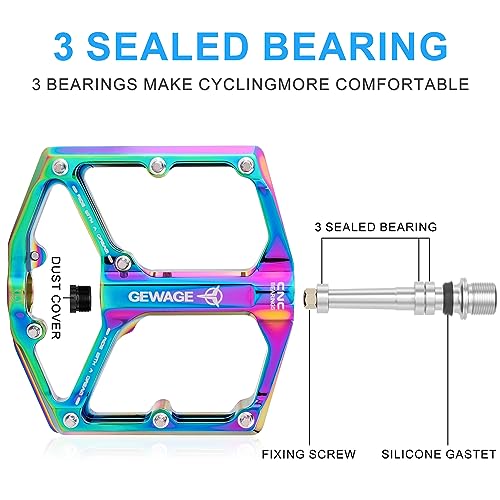 GEWAGE Road/Mountain Bike Pedals, 3 Bearings Bicycle Pedals - Image 3