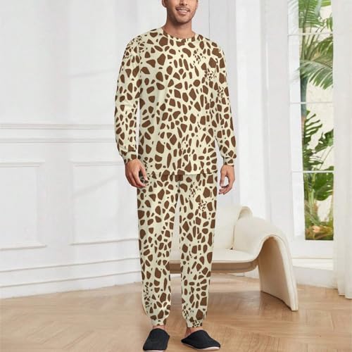 Giraffe Print Pajama Set Long Sleeve Lounge Sets Sleepwear 2 Pjs Nightwear for Men Women2