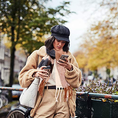 KESYOO Longa Borla Cachecol Imitação de Cashmere Outono Inverno Lenço à Prova de Vento Pescoço Grade