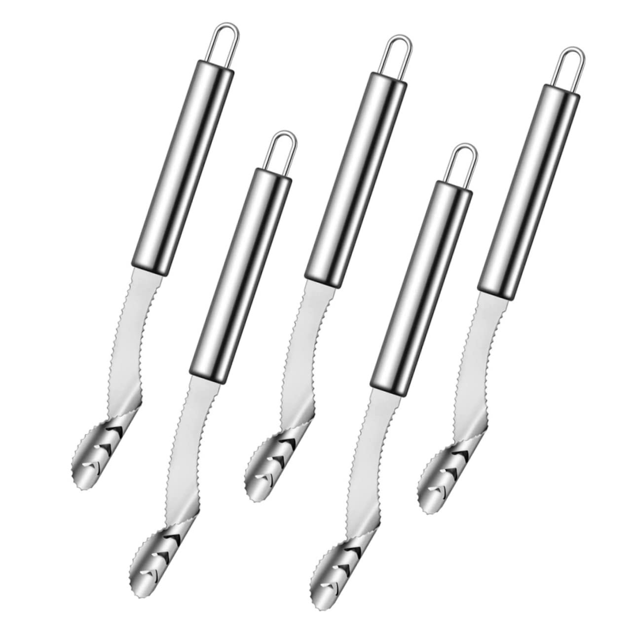 BRIGHTFUFU 5Pcs Stainless Steel Pepper Core Effortless Chili Deseeding Tools for Kitchen Easy to Clean Corer for Jalapenos and Bell Peppers