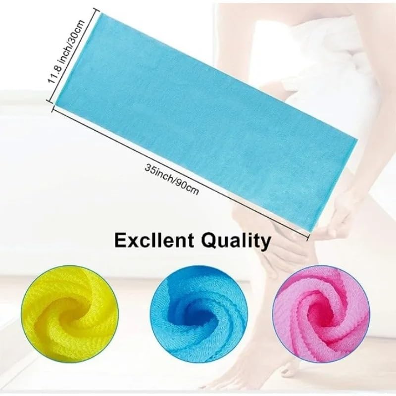Esponja De Red Paño exfoliante de piel de belleza, toalla japonesa for baño corporal, Toalla de baño de nailon, toalla for pulir la piel, herramienta for frotar la espalda y el cuerpo(Blue)