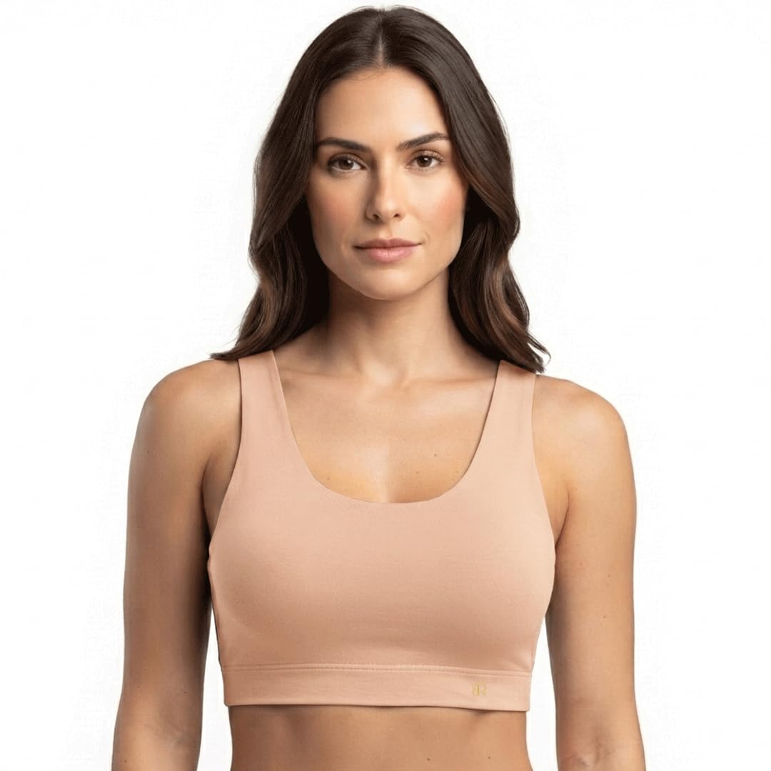 Women's Micro Modal Sports Bra | Wire-Free Non-Padded Everyday Bra | Seamless Full Coverage Breathable Smooth Activewear for Gym, Yoga & Workout-image-27