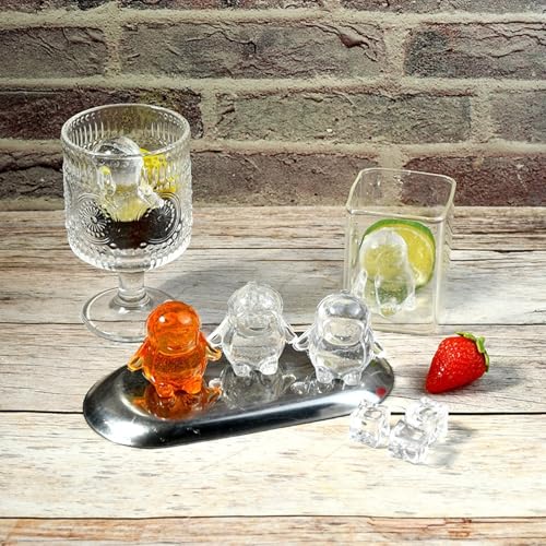 Bandeja de cubitos de hielo en forma de pingüinos con tapa miniatura 5