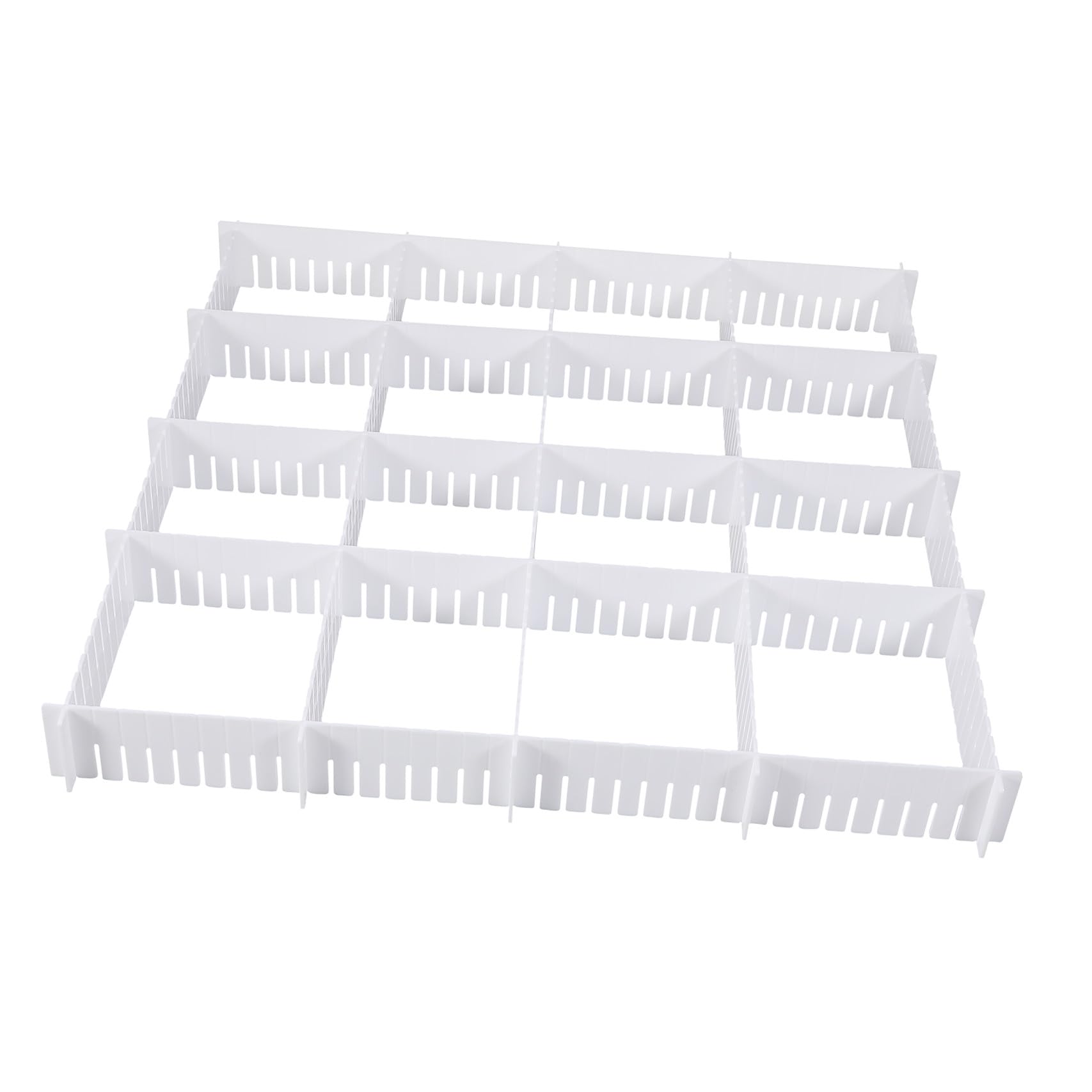 VILLCASE Set 34 Divisori Regolabili per Cassetti in Plastica Pp Design Angoli Arrotondati, Separatori Versatili per Organizer Cucina e Ufficio