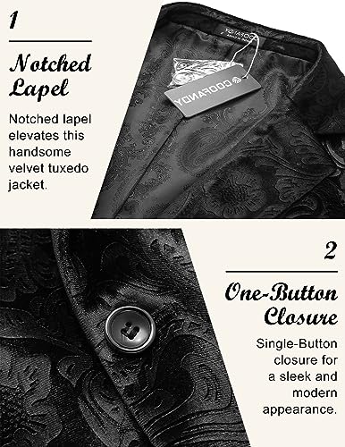 Image of COOFANDY Men's Velvet Blazer Notched Lapel Velour Suit Jacket One Button Tuxedo Jackets for Wedding Prom Party Dinner