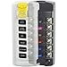 Blue Sea Systems 5035 / Blue Sea 5035 ST Blade Fuse Block w/Cover - 6 Circuit Independent w/o Negative Bus