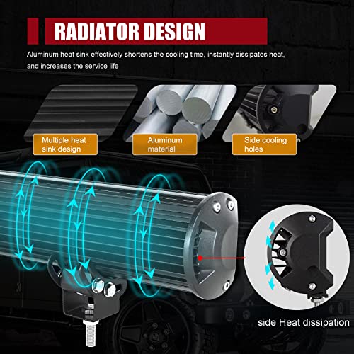 SKYWORLD 51CM 126W Led Lichtbalk met 12V Bedrading + 2st 10CM 18W Schijnwerper Werklicht Offroad Lichten Mistlamp… - Afbeelding 6