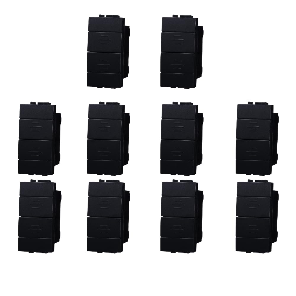 gloca Set 10 Pulsanti Doppi Saliscendi 1P+1P 10A 250V Compatibili Con Serie Living