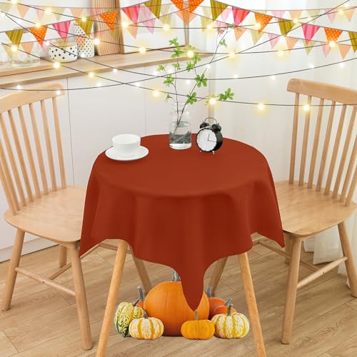 Image of sancua Small Square Tablecloths Fall Table Cloth, Rust, 36x36 Inch