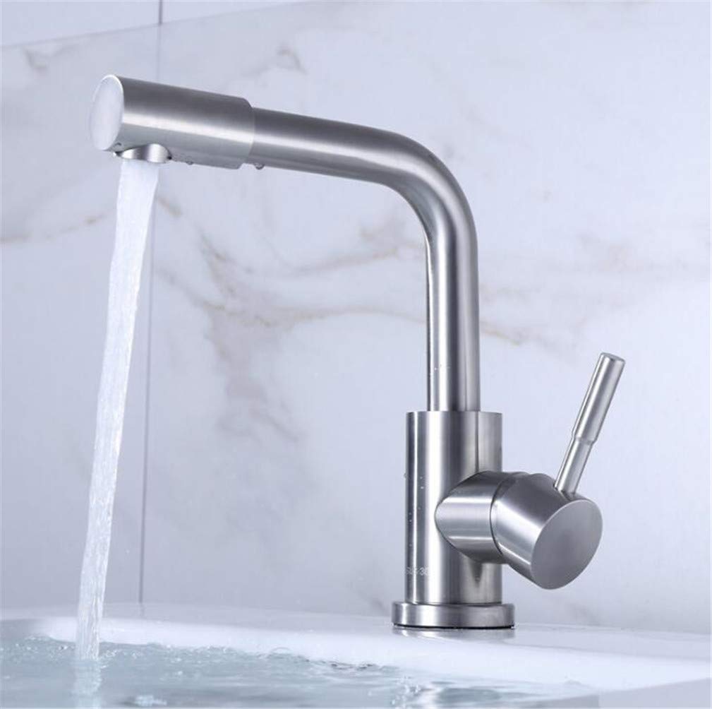 Grifo de cocina níquel cepillado de acero 304 con caño giratorio de alta resistencia 7