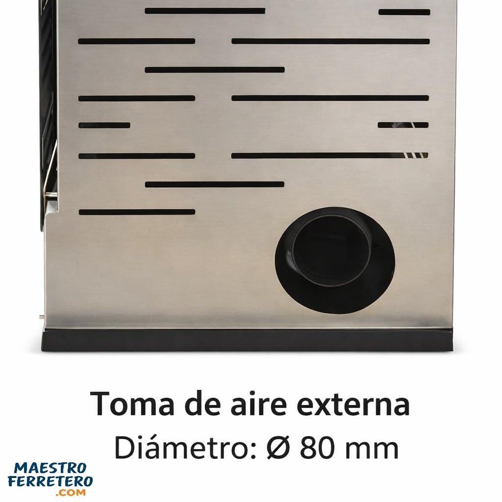 MAESTRO FERRETERO - Estufa de Pellets con Horno Modelo VITTA NATURE 8 kW - Ecodesign 2022 Gris Antracita