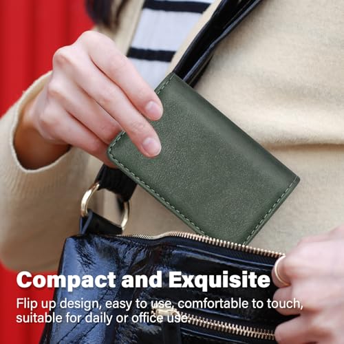 RFID Blocking Wallet - Minimalist Leather Business Credit Card Holder (12-Green)4