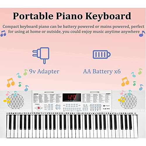 Clavier de piano numérique,clavier de piano 61 touches éclairées piano électrique portable pour débutants avec 3 modes d… - Les Beatles, Paul McCartney, John Lennon, RIngo Starr, George Harrison Clavier de piano numérique,clavier de piano 61 touches éclairées piano électrique portable pour débutants avec 3 modes d… – Image 5