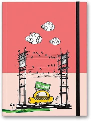Le Color Renkli İstanbul Defter Çizgili Lastikli Taksi