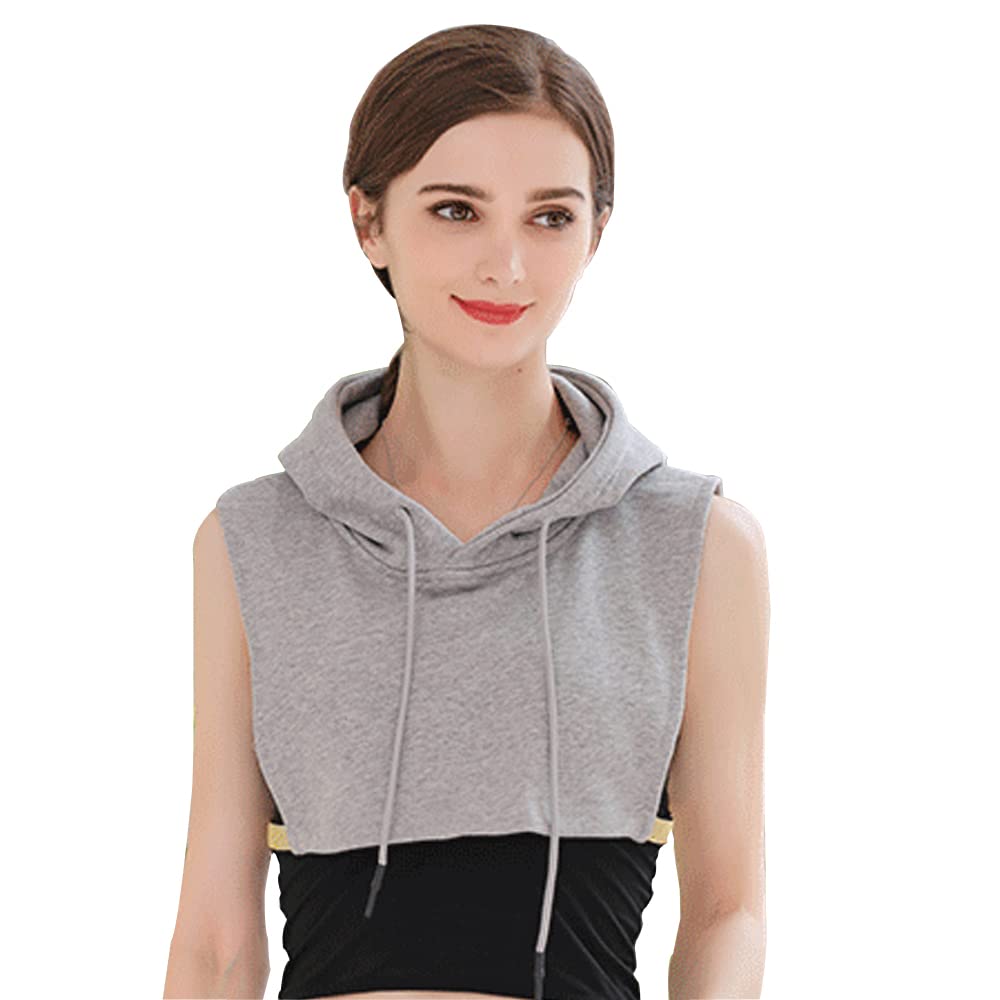 Elegtiskas Unisex Detachable Dickey Collar Half Blouse Hoodie Faux Collar Grey