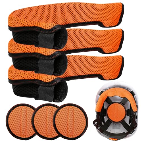 Aolamegs Hard Hat Sweatband and Top Pad - 3 Set Washable Hard Hat Sweat Bands with Helmet Padding,3-Layer Fabri Hardhat Sweat Liner Replacement,Hardhats Accessories for Welding/Construction Helmet