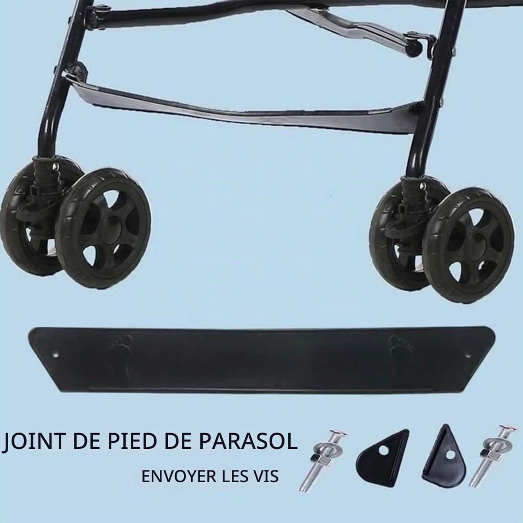 Lot de 2 repose-pieds de rechange réglables pour poussette, accessoires pour sièges de poussette, connecteurs de poussette (37 cm)