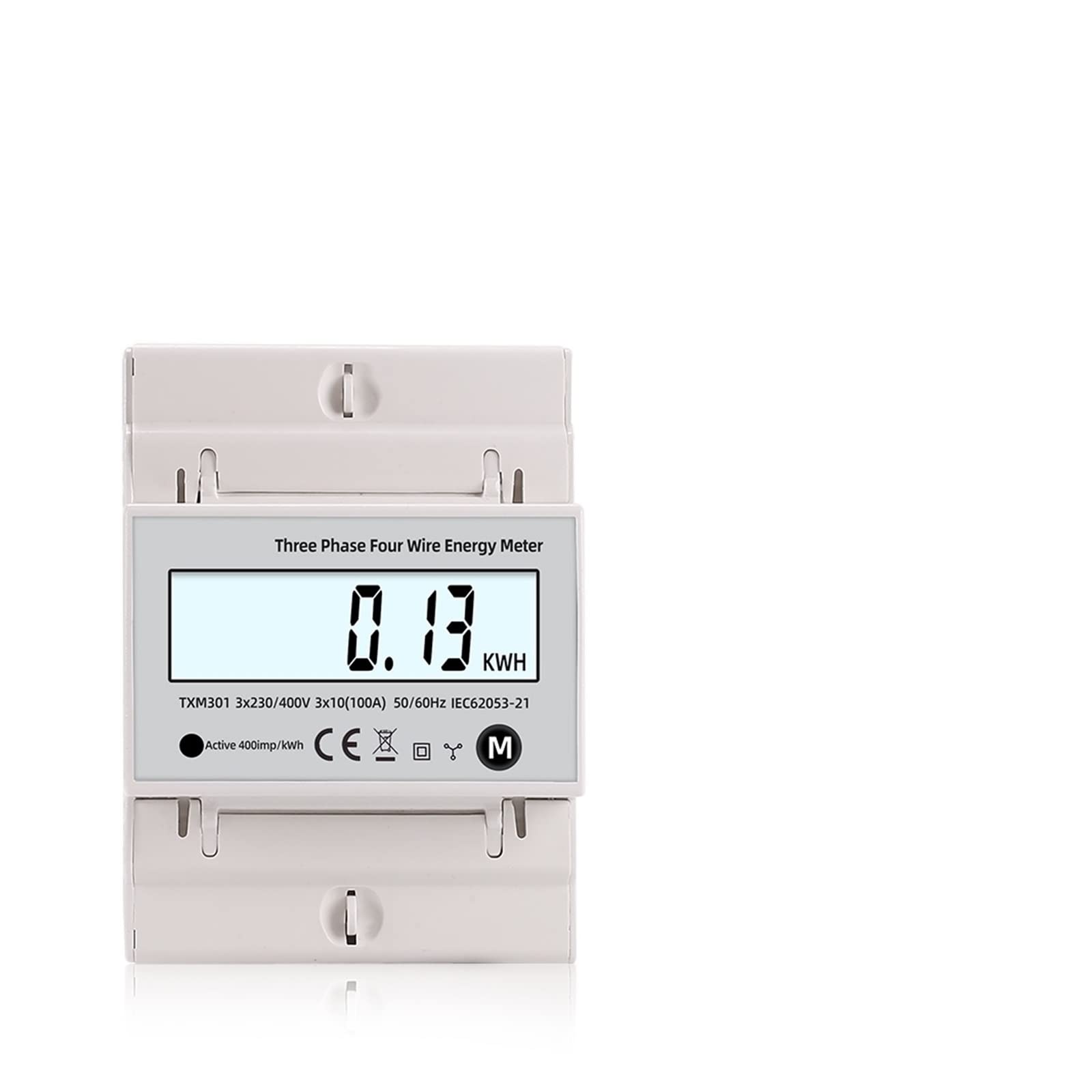 Medidor De Consumo Electrico, Multifunción 380V 3 Fases 4 Cables vatímetro Potencia bidireccional medidor de energía KWH Voltaje Corriente 100A AC 50Hz 60Hz Solar PV, Fácil de Instalar