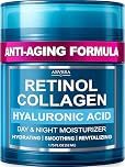 Face Moisturizer Retinol Cream - Anti-Aging Moisturizer Wrinkle Cream with Collagen & Hyaluronic Acid - Neck Firming, Hydration & Smooth Skin - Fast Absorbing Day & Night Facial Cream for Women & Men