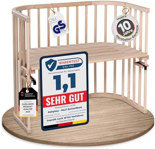babybay Maxi extra großes Beistellbett aus massivem Buchenholz / ...