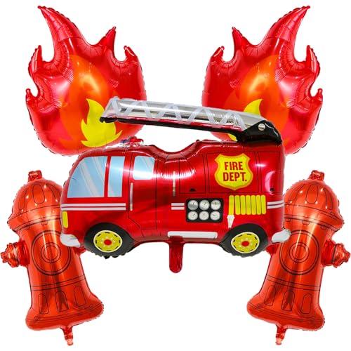 Ballons camion de pompiers pour anniversaire enfant et décoration de fête