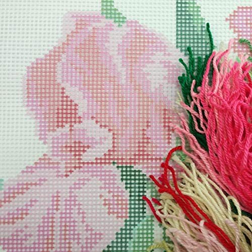 Brvsk Pink Irises. Needlepoint Kit w/Printed Tapestry Canvas (40 × 40 cm), Needlepoint Cushion Kit for Creative Home Décor - Image 2