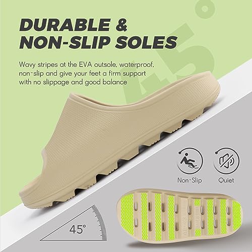 Shower Shoes for Women Men Quick Drying Lightweight Non-Slip Pool Slides Bath Slippers | Ultra Cushion | Thick Sole4