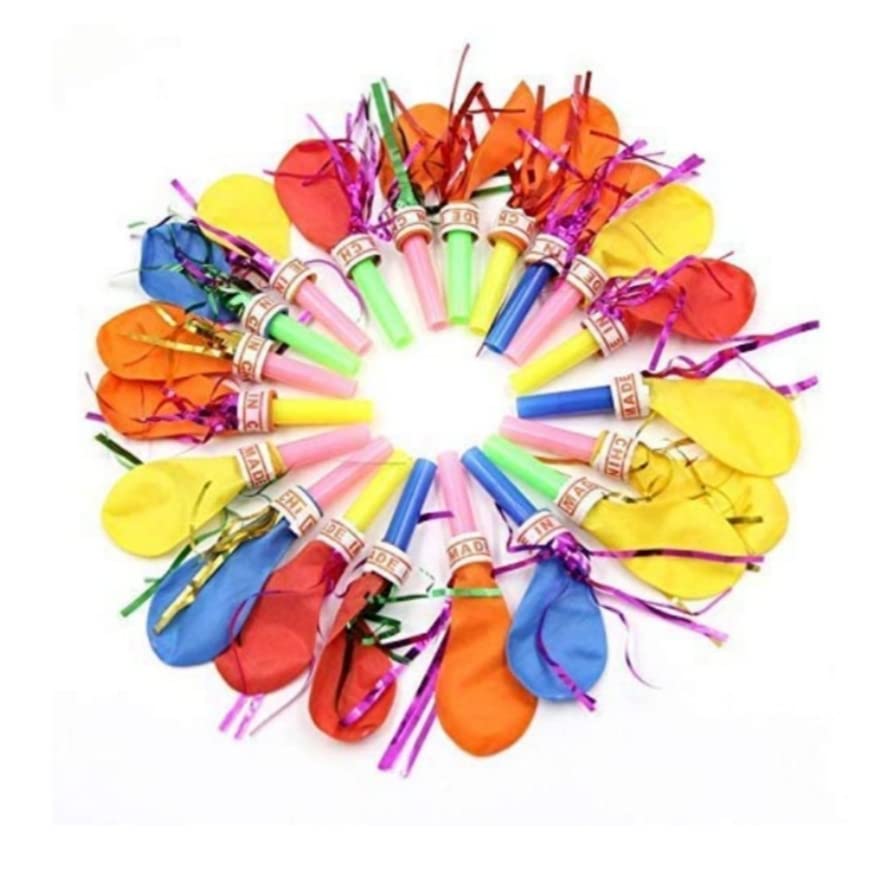 Blowers Blowouts Whistles Birthday Party Noisemaker 50 Piece Balloons + 20 Piece Normal Balloons ,Rubber(multi)-image-39