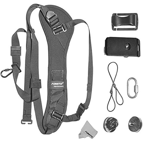 Fomito Q-1 Rapid Shooting Camera Neck Strap w/ Quick Release and Safety Tether Cover