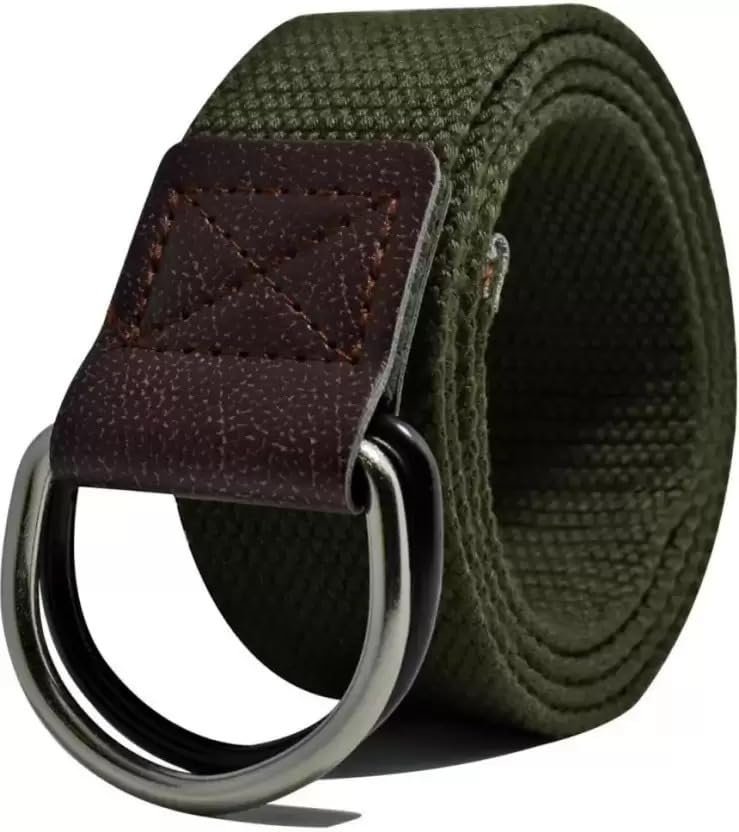 NIDDLEMANCanvas Belts for Men with Silver Double ring Buckle Web Fabric Belt
