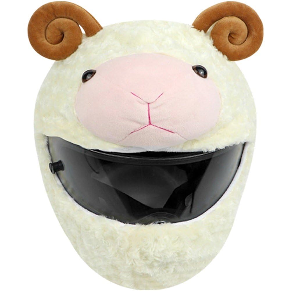 Housse de casque de protection en peluche chèvre pour casque intégral de moto