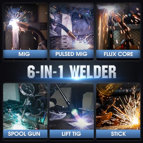 Image of YESWELDER Firstess SP200 MIG Welder, 7-Inch LCD Screen 7-In-1 MIG /Pulsed MIG /Flux Core /Spot Welding /Lift TIG /Stick /Spool Gun Compatible, 110V /220V Dual Voltage 200Amp Multifunctional Welding Machine